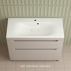 Style Line Тумба с кварцевой раковиной жасмин раковиной Остин 100 крем – фотография-2